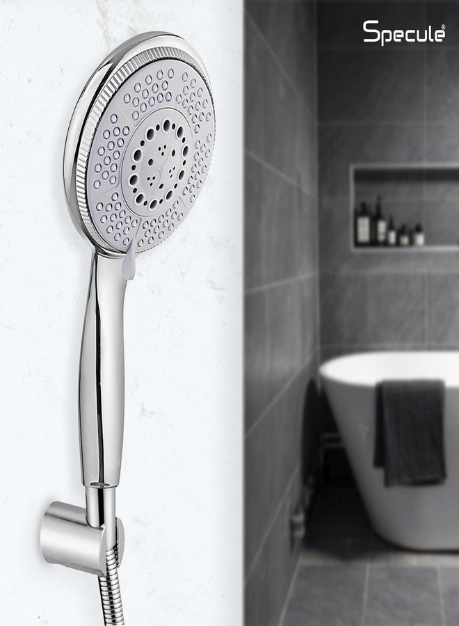Specule Alive Brass, Wall Mixer with Handshower 2 in 1 | Wall-Mounted Hot & Cold Water Mixer | Durable Brass Construction | Modern Bathroom Fittings| Mixer Tap (Chrome Finish) - Image 5